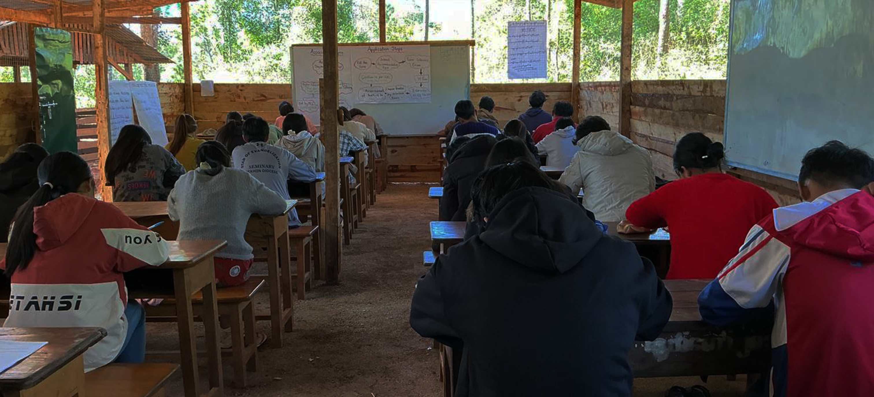 Students sitting exam